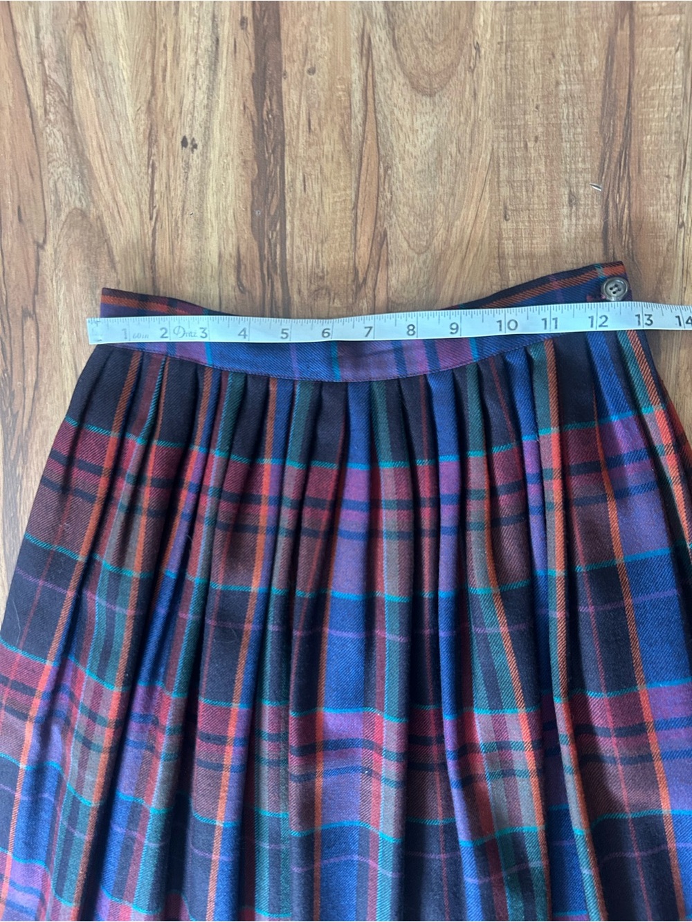 Vintage Ralph Lauren 100% Wool USA Made Pleated Plaid Midi Skirt Womens Size 6 - Picture 8 of 9